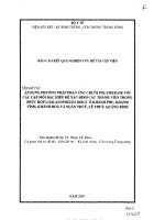 Báo Cáo khoa học Áp dụng phương pháp phản ứng chuỗi polymerase với các cặp mồi đặc hiệu để xác định các thành viên trong phức hợp loài Anopheles dirus ở Khánh Phú, Khánh Vĩnh, Khánh Hoà và Ngân Thuý, Lệ Thuỷ, Quảng Bình Phạm Thị Khoa