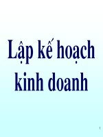 lập kế hoạch kinh doanh cho một doanh nghiệp