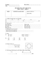 ĐỀ THI KIỂM TRA GIỮA HỌC KỲ II_TOÁN LỚP 1