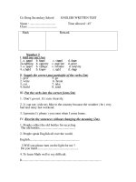 đề kiểm tra anh 8 lần 3 số 2