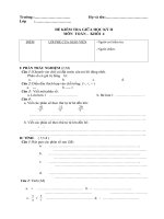 ĐỀ THI KIỂM TRA GIỮA HỌC KỲ II_TOÁN LỚP 4