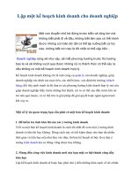 lập một kế hoạch kinh doanh cho doanh nghiệp