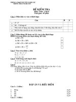 Đề thi 1 tiết Toán 6 (có đáp án)