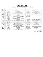 KẾ HOẠCH GIẢNG DẠY TUẦN 26