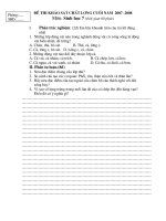 Đề ktra HK II Sinh 7