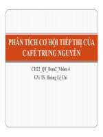 Thuyết trình: Phân tích cơ hội tiếp thị của café Trung Nguyên
