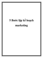 5 bước lập kế hoạch marketing