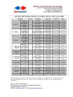 LỊCH KHAI GIANG CAC LƠP TIENG ANH THANG 3