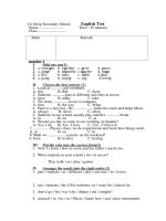 đề kiểm tra anh 8 lần 3 số 1