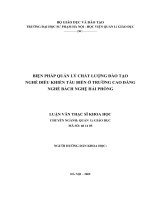 LVTS biện pháp quản lý chất lượng đào tạo