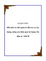 luận văn   đổi mới cơ chế quản lý đầu tư và xây dựng, nâng cao hiệu quả sử dụng vốn đầu tư xdcb