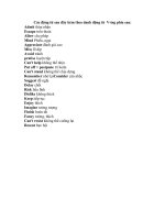 Các động từ kèm Các động từ sau đây kèm theo danh động từ  V-ing phía sau