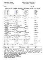 ĐỀ KIỂM TRA 1 TIẾT HỌC KÌ II - LẦN 1 - LỨP 6