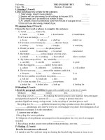 Đề kiểm tra số 3 - Học kỳ II, Lớp 9