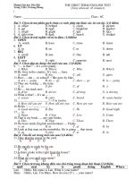 ĐỀ KIỂM TRA 1 TIẾT HỌC KÌ II - LẦN 1 - LỚP 6