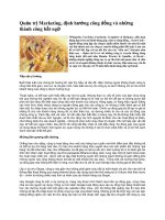 quản trị marketing, định hướng công đồng và những thành công bất ngờ