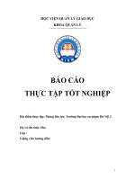 Báo cáo thực tập TN  ngành QLGD tại trường ĐHSP 2