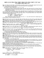 Bai toan bien luan xac dinh cong thuc hoa hoc - cong thuc cau tao