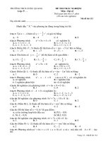 Đề kiểm tra 15'''' Trắc nghiệm Đại 9