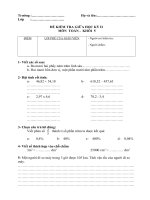 ĐỀ THI KIỂM TRA GIỮA HỌC KỲ II_TOÁN LỚP 5