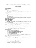 Thông điệp nhân ngày TG phòng chống AIDS