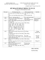 Kế hoạch hoạt động tuần 25