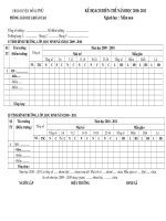 MẪU KẾ HOẠCH BIÊN CHẾ NĂM HỌC 2010 - 2011