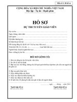 Hồ sơ thi tuyển GV tỉnh VP năm 2014