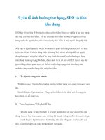 9 yếu tố ảnh hưởng thứ hạng, seo và tính khả dụng