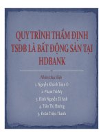 Thuyết trình: Quy trình thẩm định tài sản đảm bảo là bất động sản tại HDbanhk
