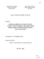 Đánh giá hiệu quả sử dụng võng có bọc võng tẩm hoá chất diệt muỗi trong phòng chống sốt rét rừng tại Tây Nguyên