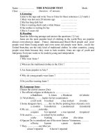 Bài  kiểm tra số 1- Học kỳ I, Lớp 9