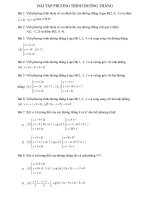 Bài tập phương trình đường thẳng (không có bài giải)