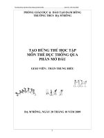 tao hung thu hoc the duc thong qua phan mo dau