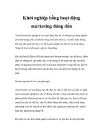 khởi nghiệp bằng hoạt động marketing đúng đắn