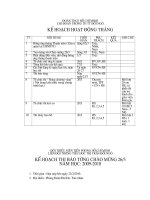 KẾ HOẠCH HOẠT ĐỘNG 26-3-2010