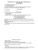 đề thi và đáp án ks môn TV lơp 4 thang 3