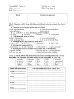 câu hỏi TNKQ công nghệ 6