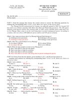 Anh 10 cb Đề thi trắc nghiệm hết Kỳ II