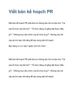 viết bản kế hoạch pr