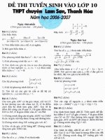 Đề thi vào trường chuyên Lam Sơn Thanh Hóa 2006-2007 ppsx