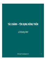 bài giảng tài chính - tín dụng nông thôn - lê khương ninh