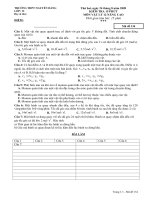 Đề kiểm tra 15 phút Vật lý 12 Nâng cao (lần 1)