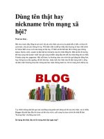 dùng tên thật hay nickname trên mạng xã hội