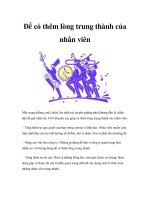 Để có thêm lòng trung thành của nhân viên pot