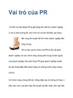 vai trò của pr