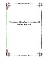 phân đoạn thị trường và lựa chọn thị trường mục tiêu