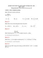 Đề thi Đáp án môn toán thi tuyển sinh lớp 10 THPT TP Hải Phòng năm 2014  2015