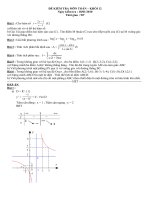 Đề và đáp án kiểm tra giữa HKII - Toán 12(chuẩn)