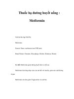 Thuốc hạ đường huyết uống : Metformin docx